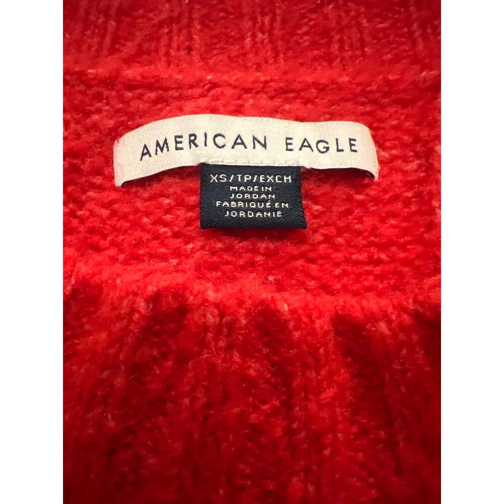 American Eagle Woah So Soft Cable Knit Sweater Red Size XS - Picture 6 of 8